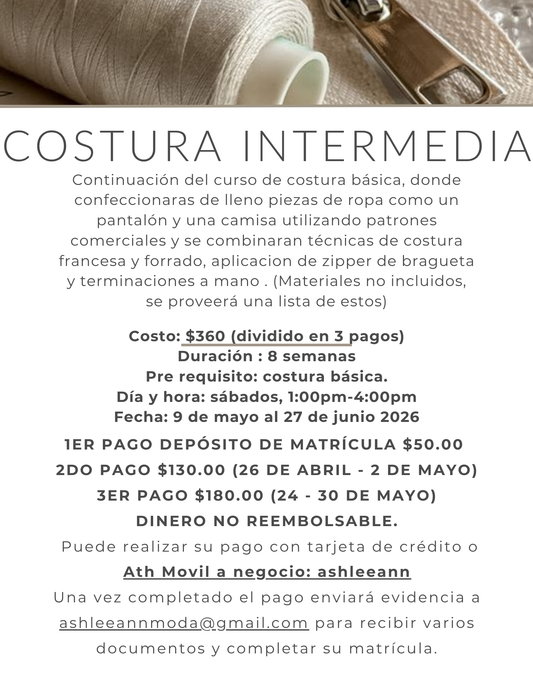 COSTURA INTERMEDIA SABATINO PM PRESENCIAL