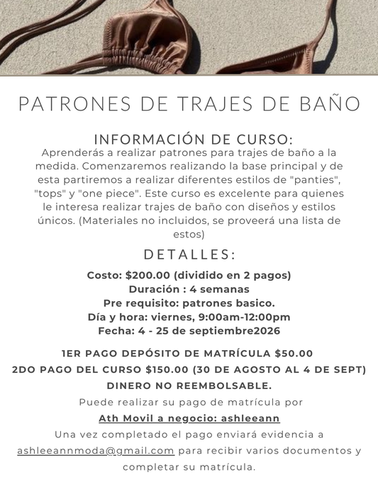 PATRONES DE TRAJES DE BAÑO: VIERNES AM