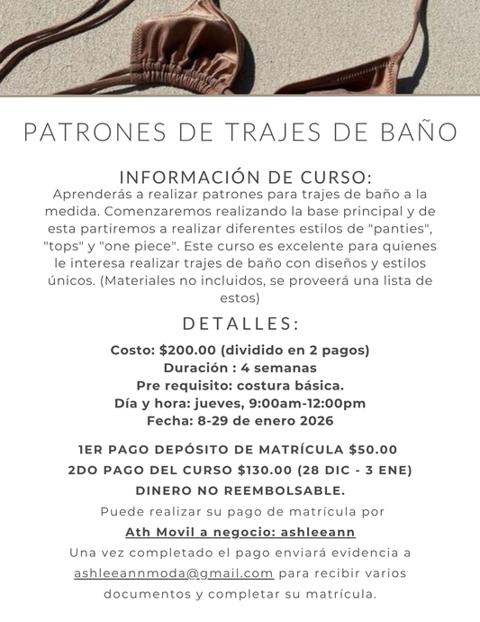 PATRONES DE TRAJES DE BAÑO: JUEVES AM