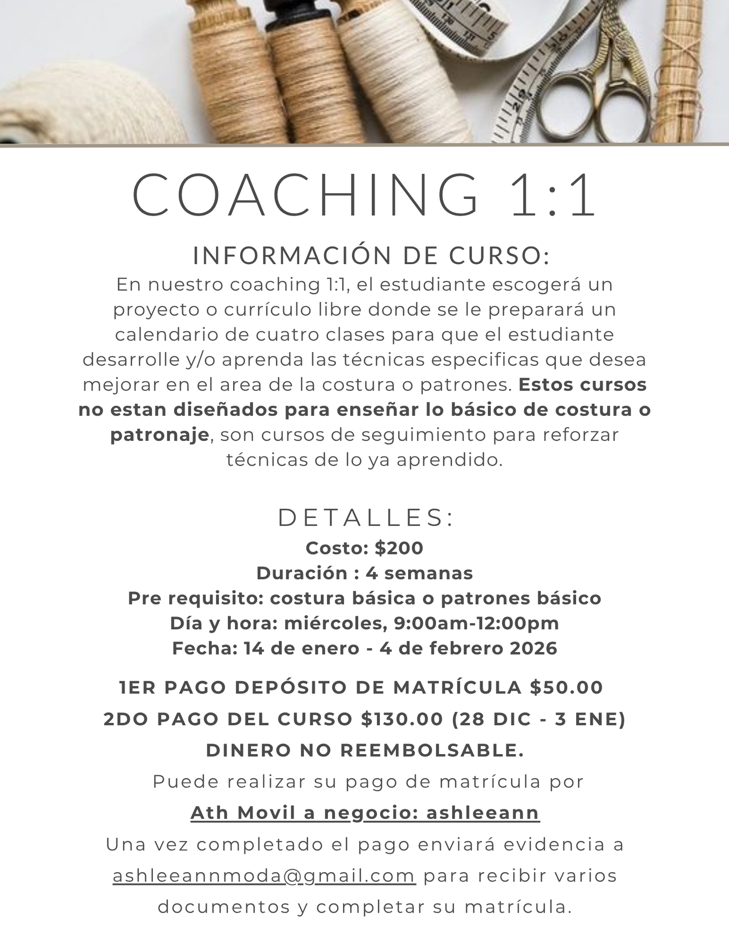 COACHING 1:1 MIÉRCOLES AM