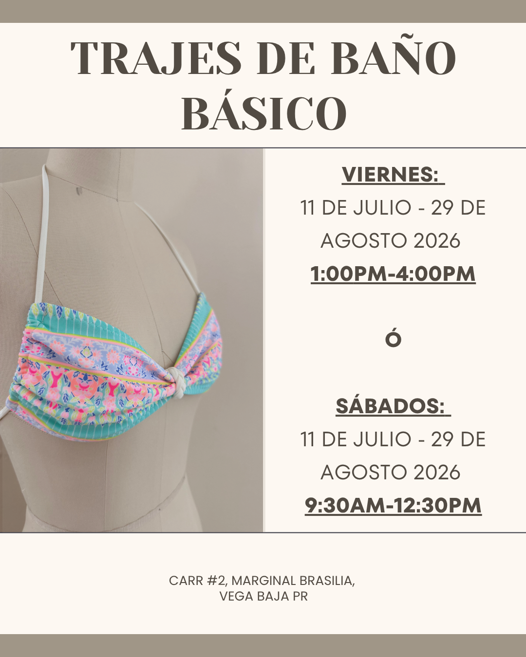 CONFECCIÓN DE TRAJES DE BAÑO PRESENCIAL