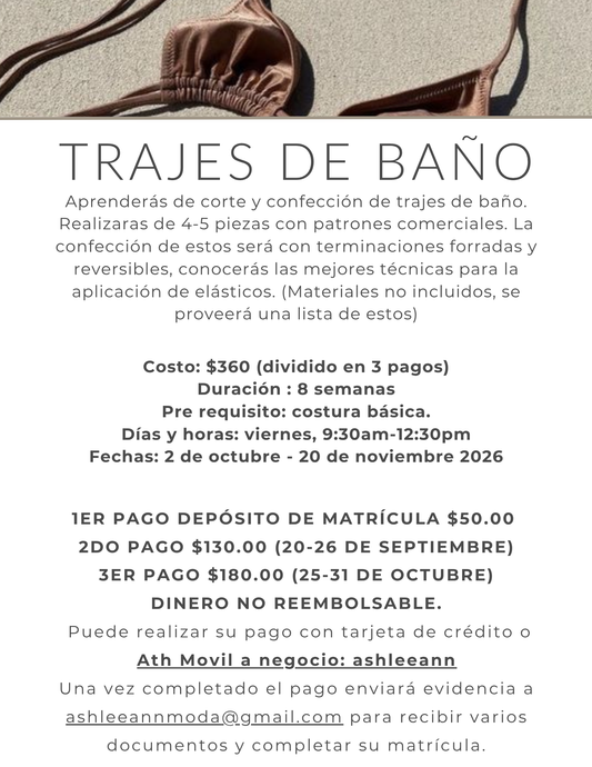 CONFECCIÓN DE TRAJES DE BAÑO VIERNES AM