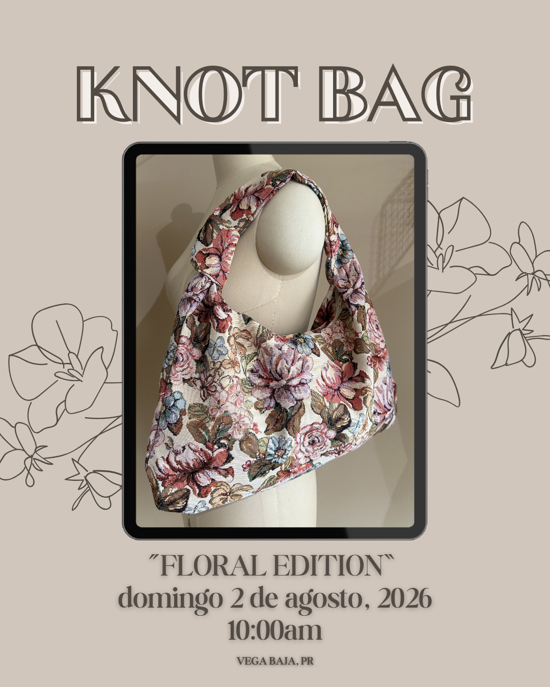 SEMINARIO KNOT BAG: FLORAL EDITION PRESENCIAL
